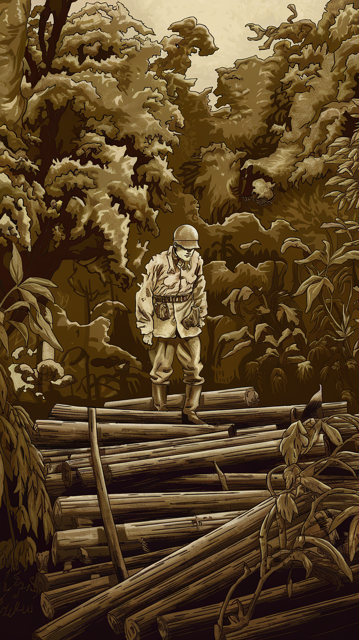 Illustration of the last Japanese soldier to surrender in WWII